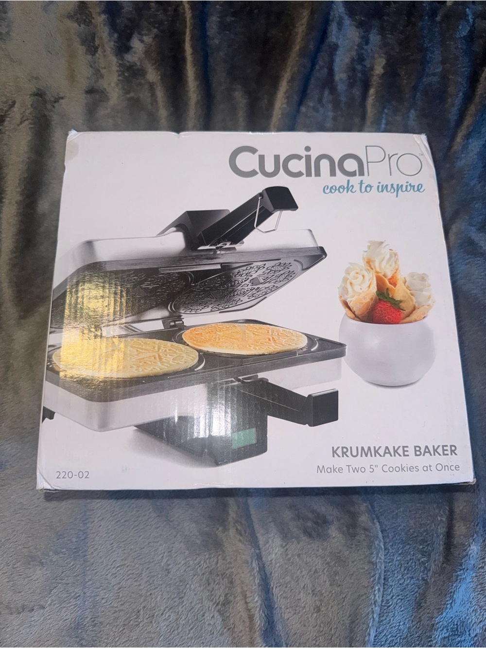 Krumkake Baker in Silver - Dual 5" Crisp Cookie Maker